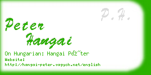 peter hangai business card